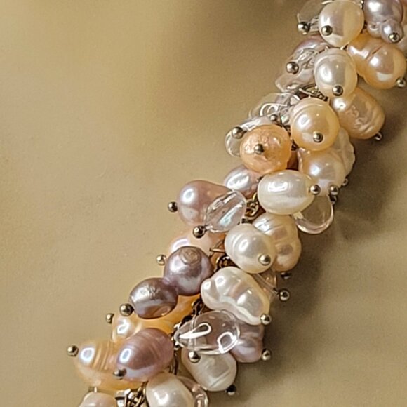 Pearl Cluster Necklace Bib Statement Pearl Necklace STATEMENT PEARL NECKLACE - Picture 11 of 11